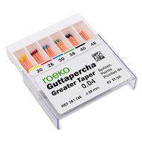 Čepy gutaperč. Roeko, Greater Taper 0,04 #20-45