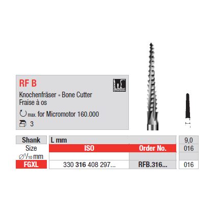 Chirurgická fréza FGXL RFB.016  (3 ks/bal)