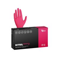 Nitrilové rukavice NITRIL PREMIUM3 vel.S 100 ks, nepudrované, červené, 4.0 g