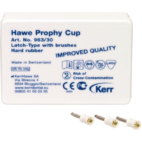Kalíšky Prophy Cup s kartáčkem bílé 30 ks (pův. kód: KE963/30)