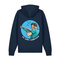 Mikina unisex modrá „Po zuby ozbrojen“