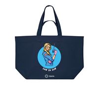 Taška velká modrá s potiskem "Zub za zub"